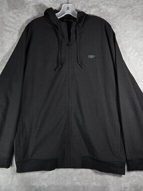 Travis Mathew Wanderlust Hoodie Men Sz XL Extra Large Black Performance Full Zip
